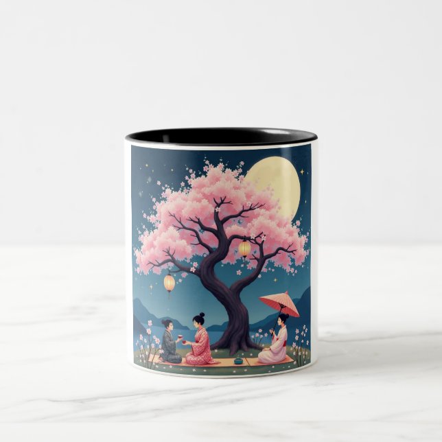 Elegant Hanami Cherry Blossom Mug (Center)