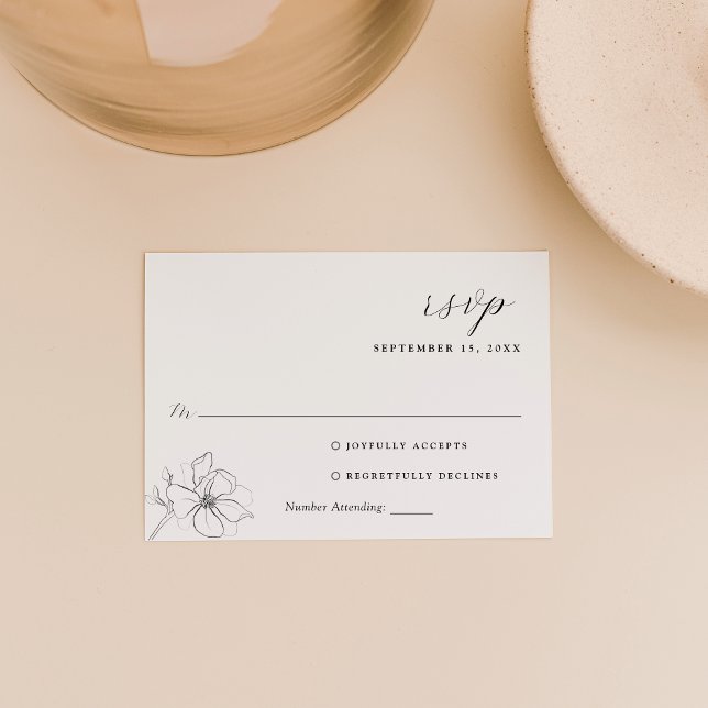 Elegant Hand Drawn Botanical RSVP Card (Creator Uploaded)