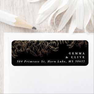 Elegant Hand Drawn Botanical Wedding Address Return Address Label