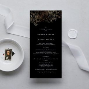 Elegant Hand Drawn Botanical Wedding Ceremony Program