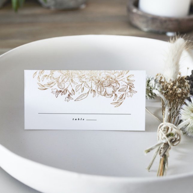 Elegant Hand Drawn Botanical Wedding Escort Place Card (Creator Uploaded)