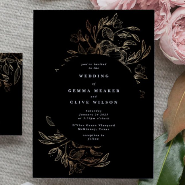 Elegant Hand Drawn Botanical Wedding Invitation (Creator Uploaded)