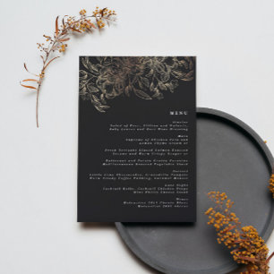 Elegant Hand Drawn Botanical Wedding Reception Menu