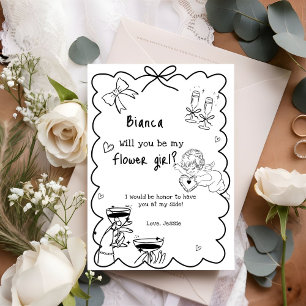  Elegant Hand Drawn Bridesmaid Proposal Card