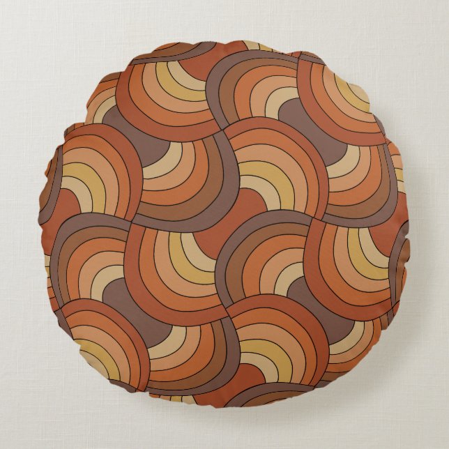 Elegant hand-drawn earthy weave pattern CC0022 Round Cushion (Front)