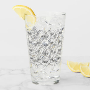 Elegant Hand-Drawn Floral Design in Monochrome Glass