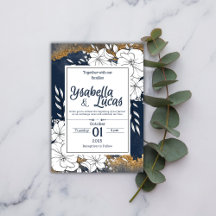 Elegant Hand-Drawn Floral Wedding Invitation 