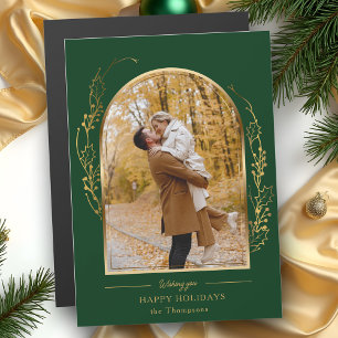 Elegant Hand Drawn Gold Holly Arch Photo