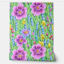 Elegant hand drawn pattern of beautiful flowers