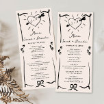 Elegant Hand Drawn Retro Black Wedding Menu<br><div class="desc">Elegant Hand Drawn Retro Black Wedding</div>