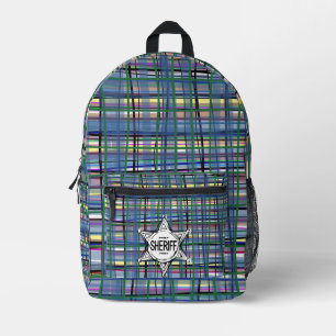 Elegant hand drawn tartan Classic Sherriff Blue Printed Backpack