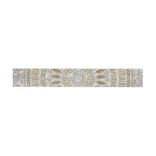 Elegant hand drawn tribal mandala design wraparound address label
