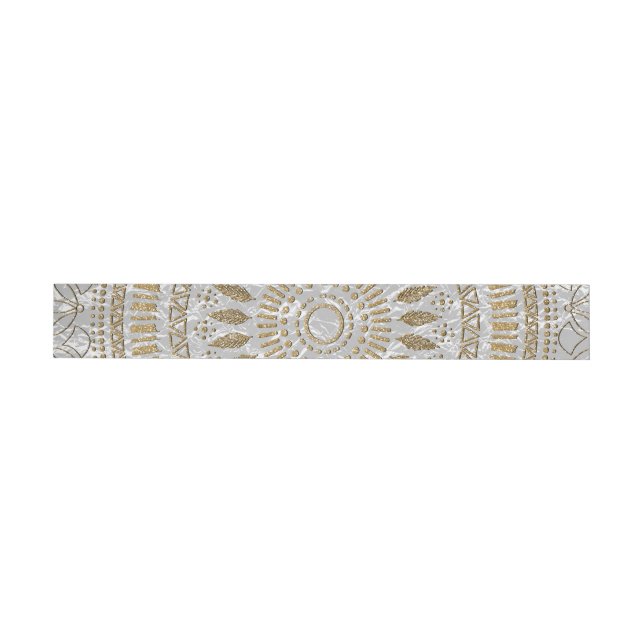 Elegant hand drawn tribal mandala design wraparound address label (Individual)