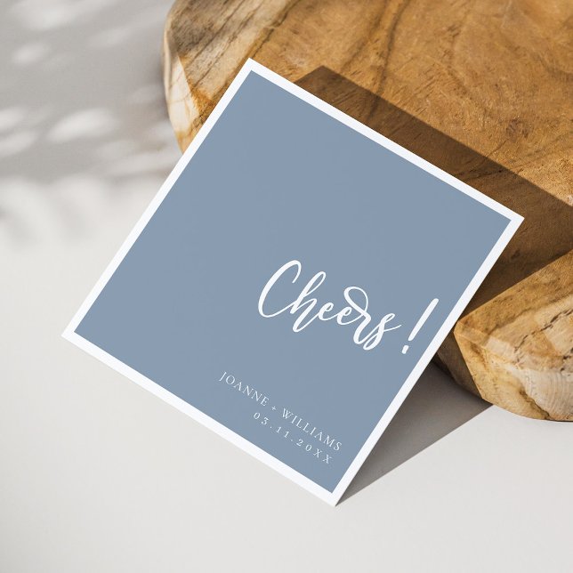 Elegant Hand-Lettered Cheers Wedding Napkins (Personalized Elegant Hand-Lettered Cheers Wedding Napkins)