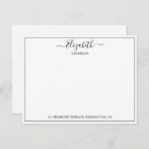 Elegant Hand Lettered Name Address Correspondence Card
