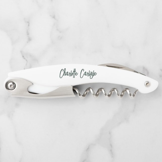 Elegant Hand Lettered Script Modern Corkscrew (Front)