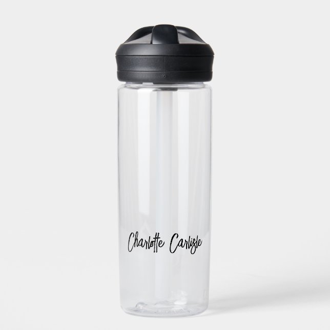 Elegant Hand Lettered Script Modern Water Bottle (Front)