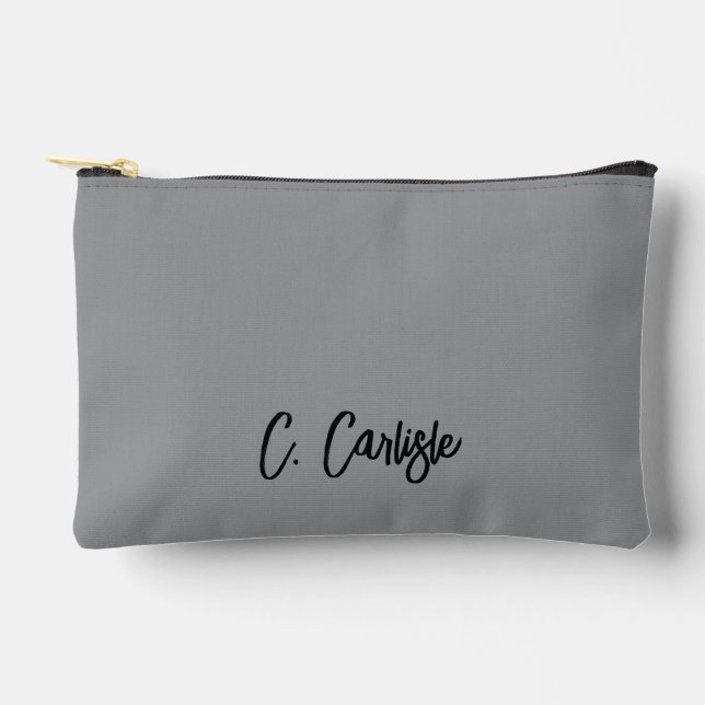 Elegant Hand-Lettered Script Personalized Accessory Pouch (Front)