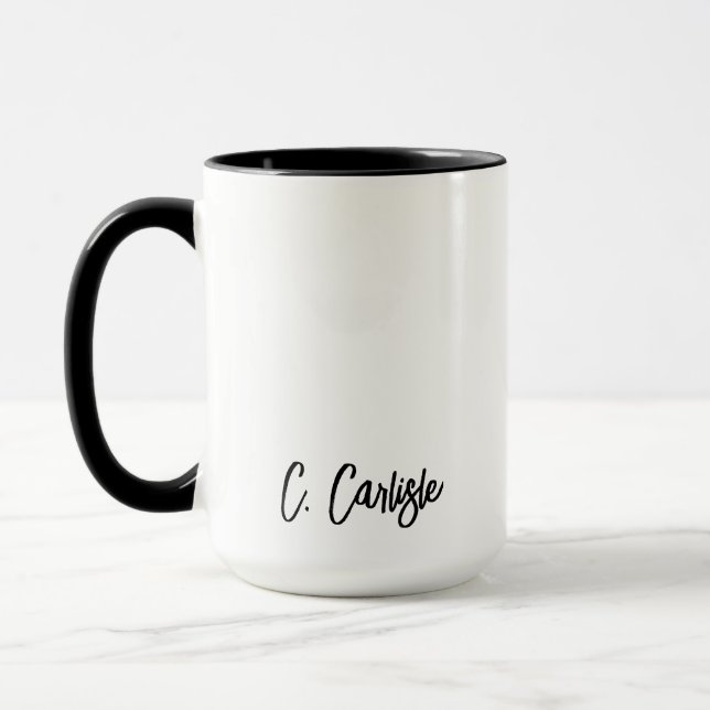 Elegant Hand Lettered Script Personalized Mug (Left)
