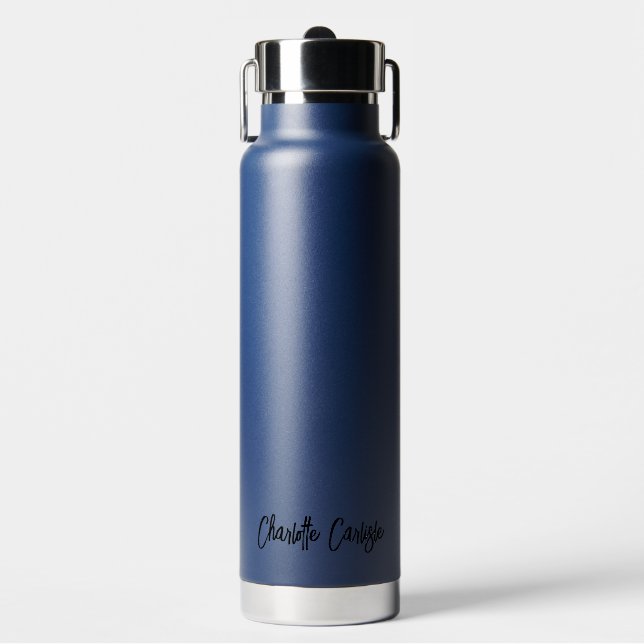 Elegant Hand Lettered Script Personalized Water Bottle (Front)