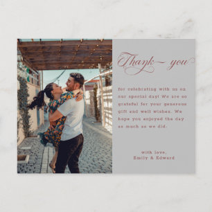 Elegant Hand Lettering Modern Wedding Photo Postca Postcard