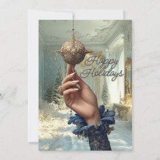 Elegant Hand & Ornament Holiday Card