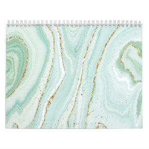 elegant hand painted liquid marble design with gli calendar