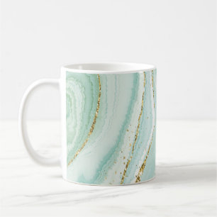 elegant hand painted liquid marble design with gli coffee mug