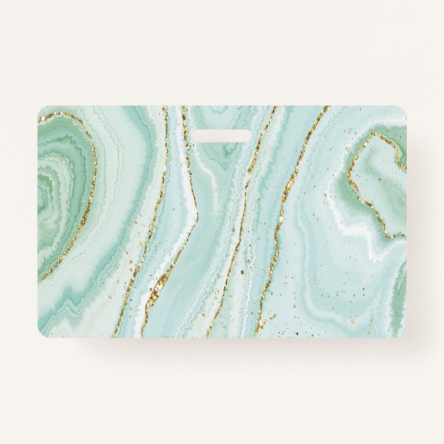 elegant hand painted liquid marble design with gli ID badge (Front)