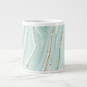 elegant hand painted liquid marble design with gli large coffee mug