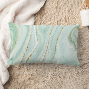 elegant hand painted liquid marble design with gli lumbar cushion