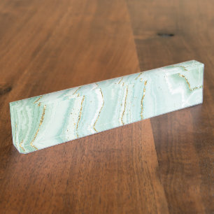 elegant hand painted liquid marble design with gli nameplate