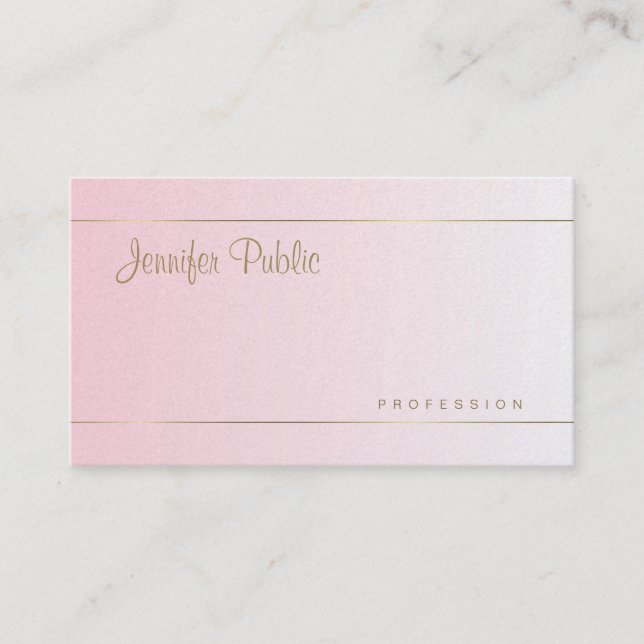 Elegant Hand Script Calligraphed Trendy Template Business Card (Front)
