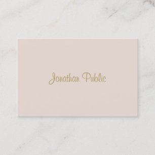 Elegant Hand Script Text Minimalist Modern Plain Business Card
