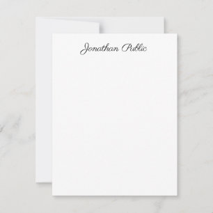 Elegant Hand Script Text Vertical Personalised Top Card