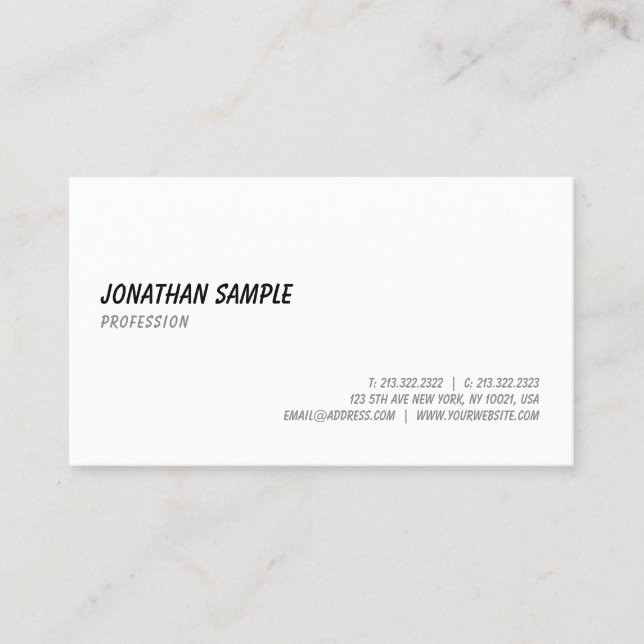 Elegant Hand Writing Script Text Font Template Business Card (Front)