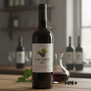 Elegant Handcrafted Black Currant Wine Label