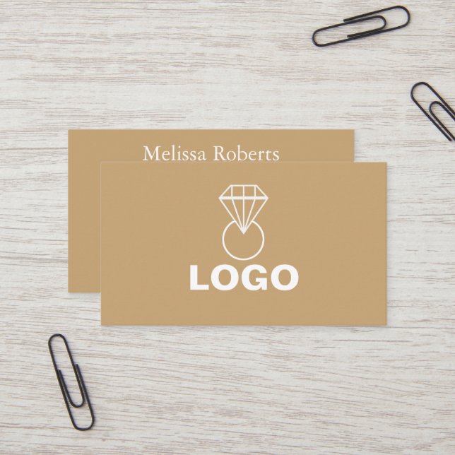Elegant Handmade Jewellery or Jewellery Designer Business Card (Front/Back In Situ)