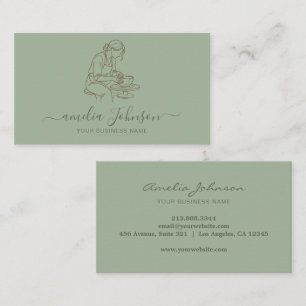 Elegant Handmade Sculptor & Pottery Ceramic Artist Business Card