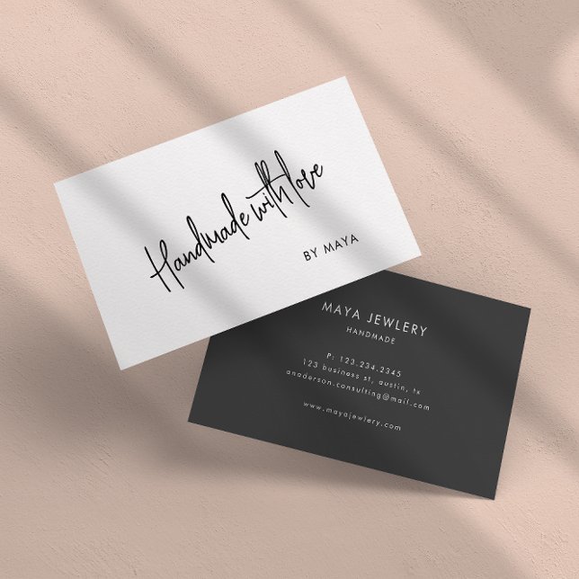 Elegant Handmade With Love Business Card (Creator Uploaded)