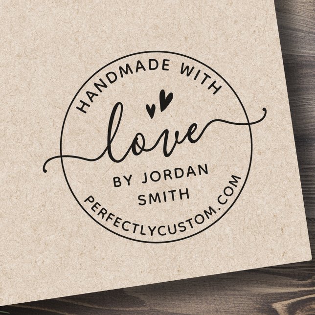 Elegant handmade with love by your name rubber stamp (Elegant handmade with love by your name rubber stamp)