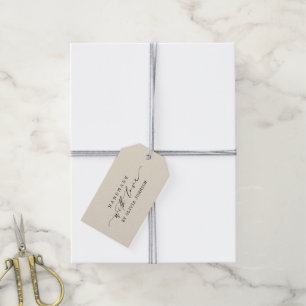 Elegant Handmade with Love Script Personalised Gift Tags