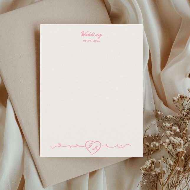 Elegant Handpainted Heart Wedding Note Card (Creator Uploaded)