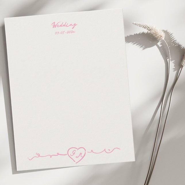 Elegant Handpainted Heart Wedding Note Card (Creator Uploaded)