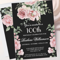 *Elegant Handpainted Roses 100th Birthday Party