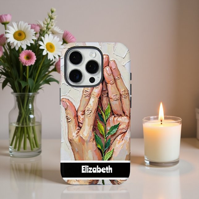 Elegant Hands and Green Nature Hand Holding Bird Case-Mate iPhone Case (Creator Uploaded)