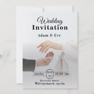 Elegant Hands Photo Wedding Invitation Template