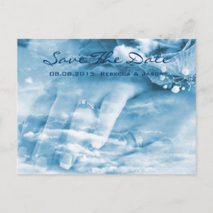 elegant hands vintage wedding save the date announcement postcard