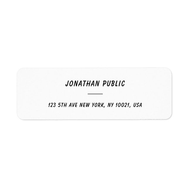 Elegant Handwriting Name Bold Text Template Return Address Label (Front)