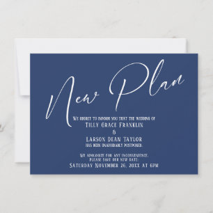 Elegant Handwriting New Plan Navy Announcement